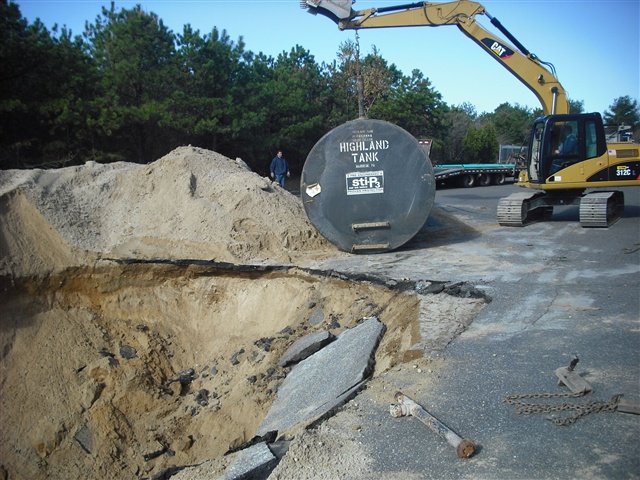 replacing large oil tank