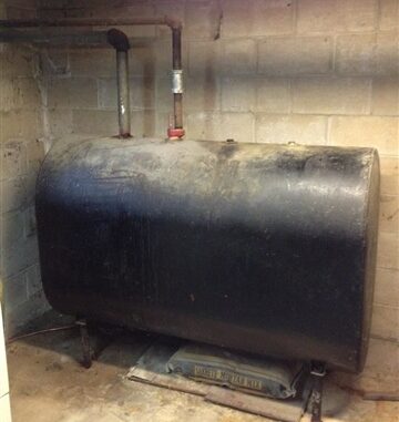 in basement oil tank before replacement