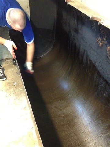 Tank is cleaned of any left over sludge to insure a clean removal.